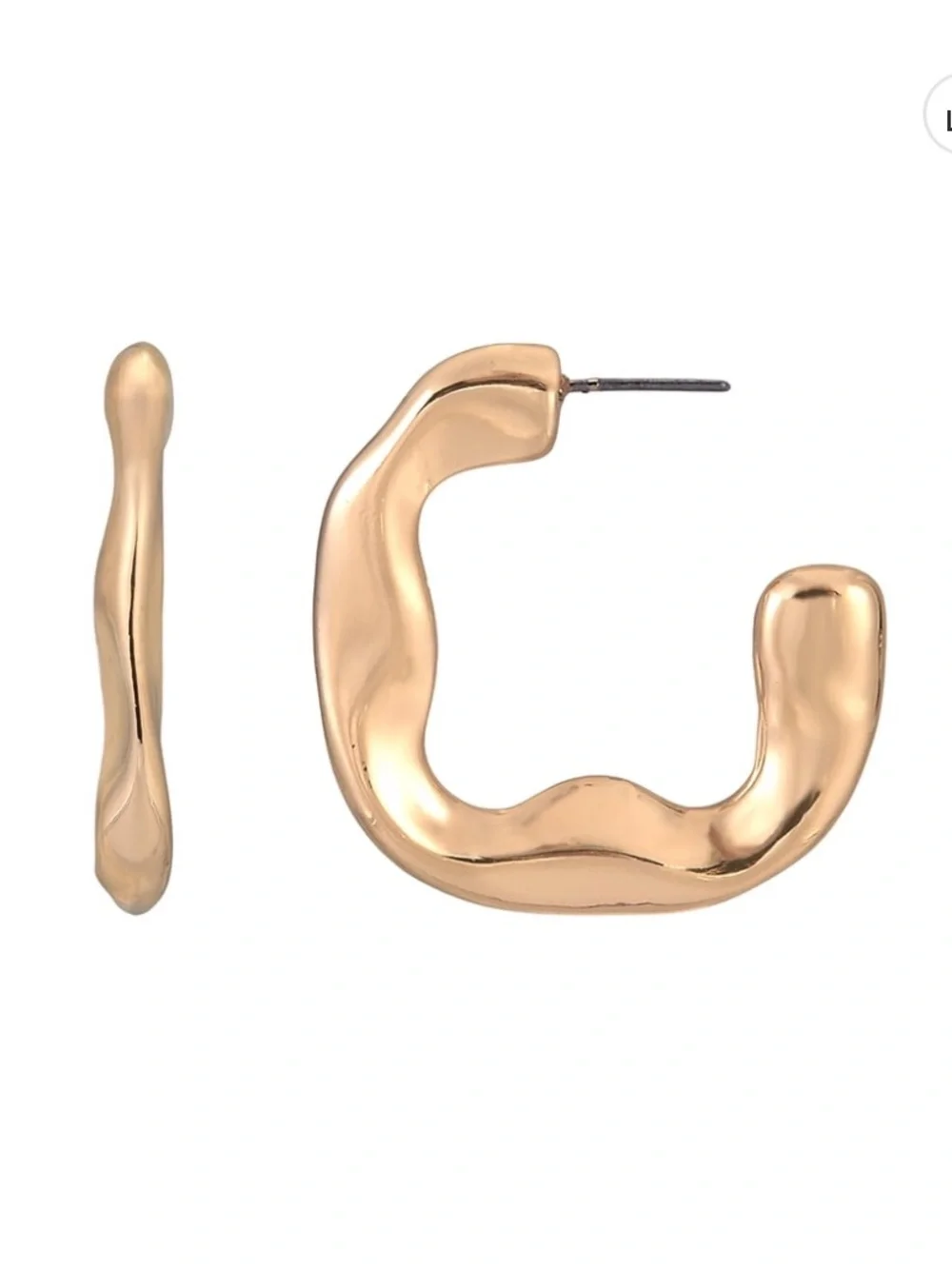 Gold Wavy Hoop Earrings